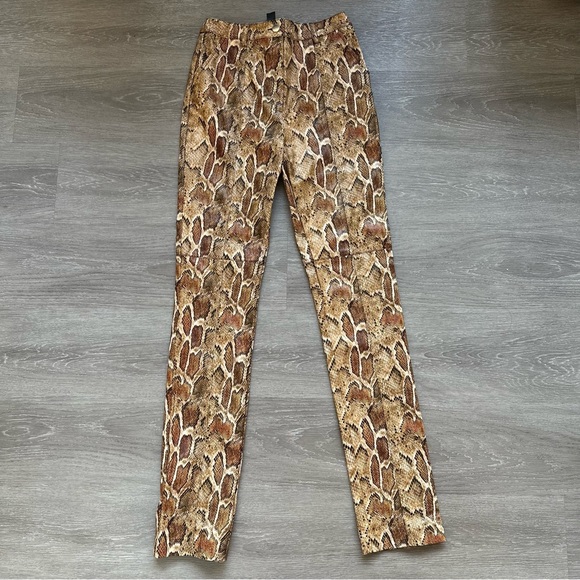 hours Pants & Jumpsuits Revolve Hours Snake Print Leather Pants